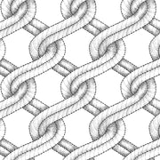 White/Black Twisted Rope Stitched Braid Cotton Wideback Fabric Per Yard - Choice Fabrics2155-09