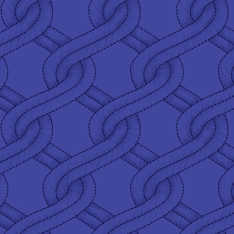 Royal Blue Twisted Rope Stitched Braid Cotton Wideback Fabric Per Yard - Choice Fabrics2155-77