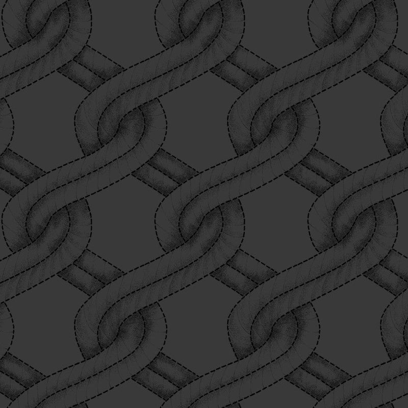 Charcoal/Black Twisted Rope Stitched Braid Cotton Wideback Fabric Per Yard - Choice Fabrics2155-91