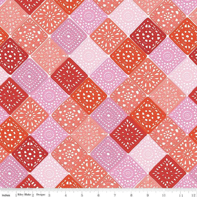 Hand Made Crochet Pink Cotton 43"/44" Fabric Per Yard - Choice FabricsC16591­-PINK