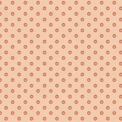 Here Kitty, Kitty Polka Paws Orange 43"/44" Fabric Per Yard - Choice FabricsPSF-120-24975