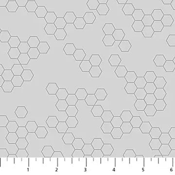 Hexies Gray Pigment Dewfall Cotton 44"/45" Fabric Per Yard - Choice Fabrics92066-91