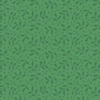 Holly And Berries Green Merry Mix 43"/44" Cotton Fabric Per Yard - Choice FabricsMAS11113-G