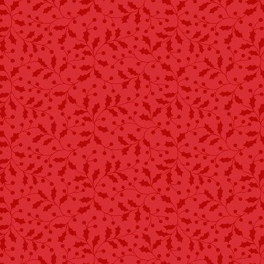 Holly And Berries Red Merry Mix 43"/44" Cotton Fabric Per Yard - Choice FabricsMAS11113-R