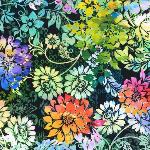Felicity Florals Black 44"/45" Fabric per Yard - Choice FabricsIBF2FEL-2