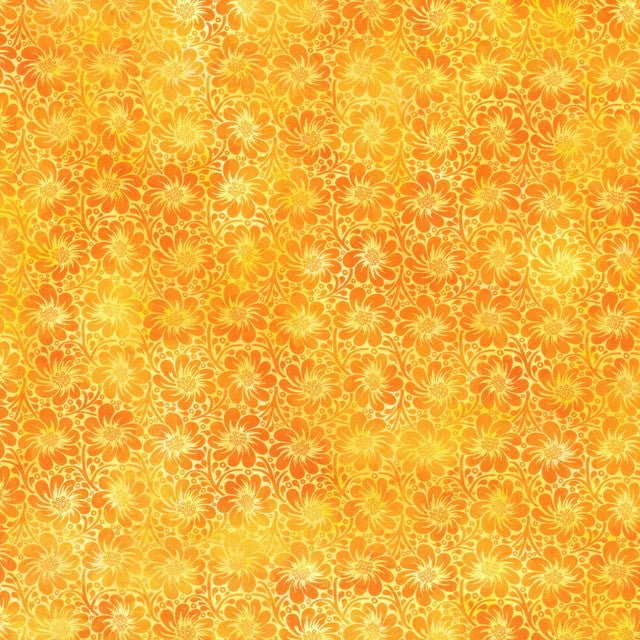 Felicity Flower Field Orange 44"/45" Fabric per Yard - Choice FabricsIBF6FEL-1