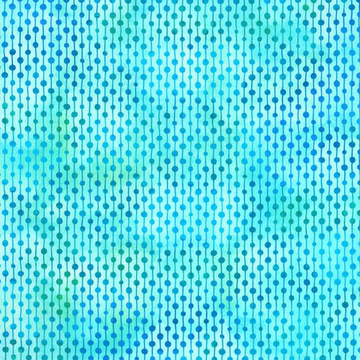 Felicity Flower Dot Stripe Turquoise 44"/45" Fabric per Yard - Choice FabricsIBF8FEL-1