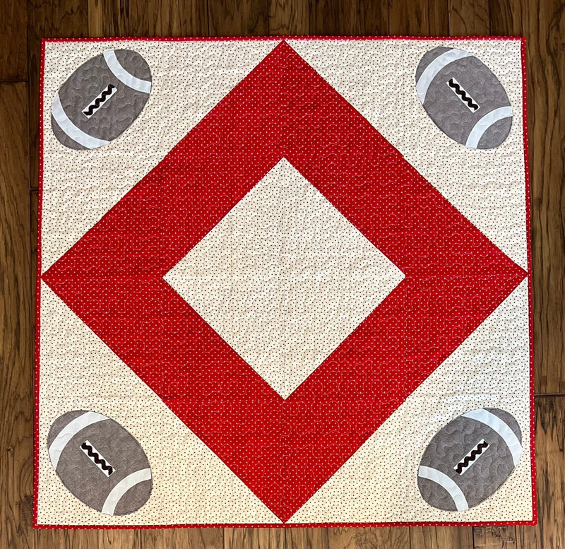 Football Table Topper or Lap Quilt Pattern - Paper Print Version - Choice Fabricssku-42703921021081