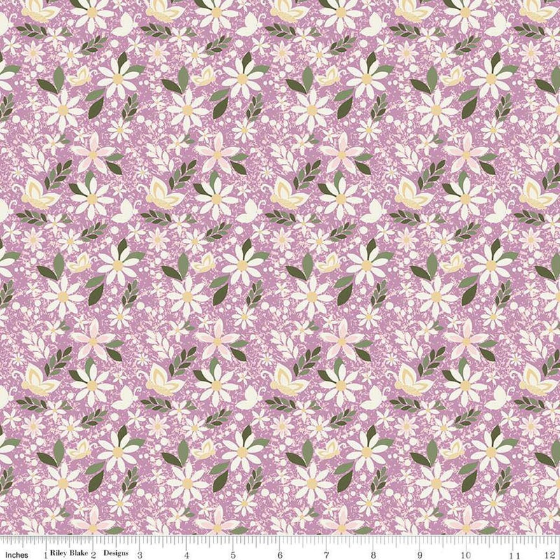 Juju's Petals Dance Lilac Cotton 43"/44" Fabric Per Yard - Choice FabricsC16611-LILAC