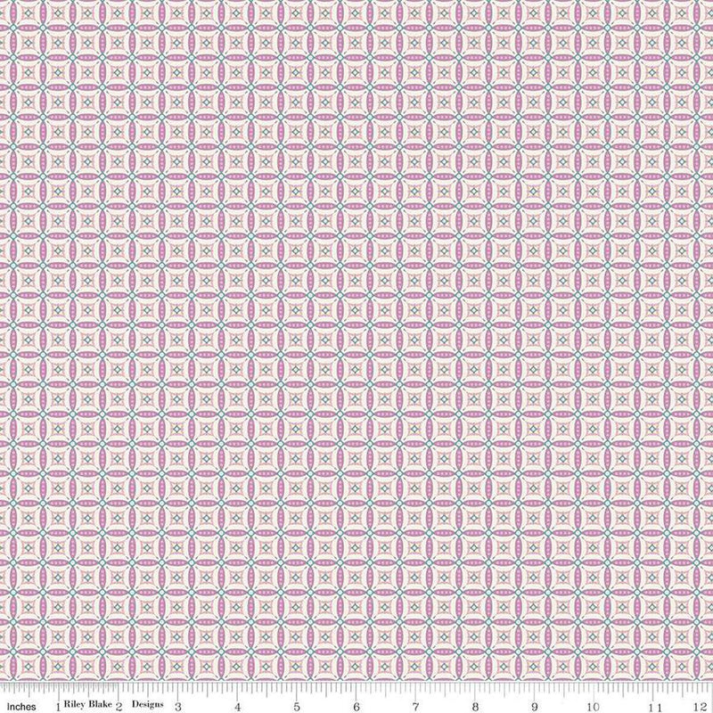 Juju's Petals Mosaic Lilac Cotton 43"/44" Fabric Per Yard - Choice FabricsC16614-LILAC
