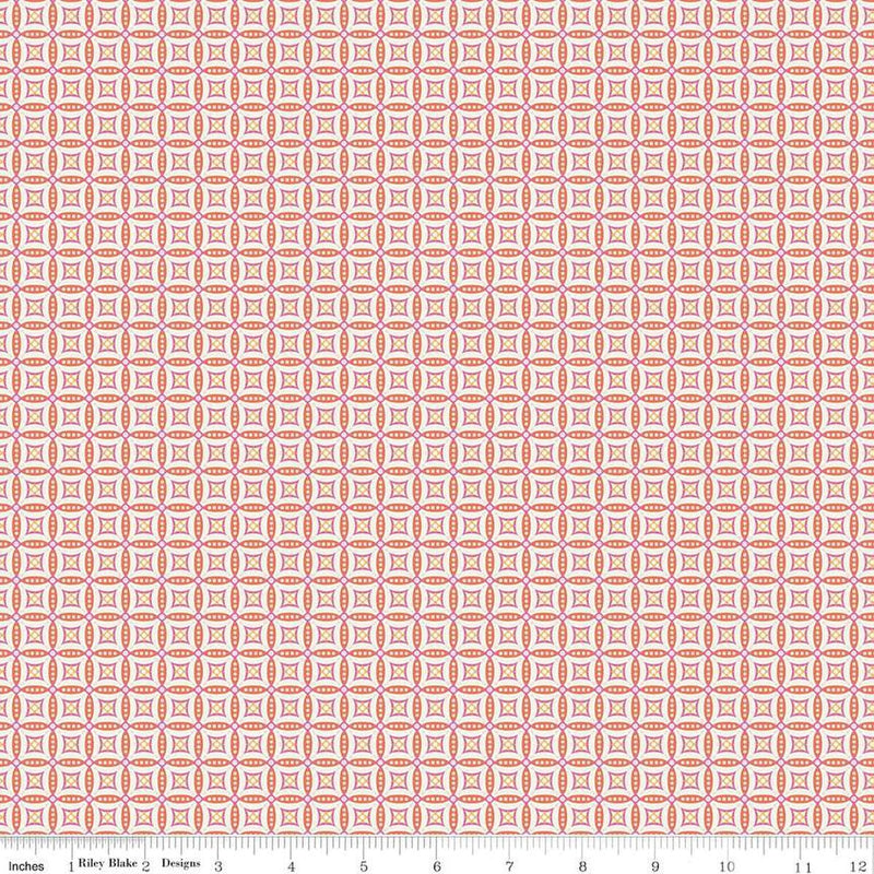 Juju's Petals Mosaic Orange Cotton 43"/44" Fabric Per Yard - Choice FabricsC16614-ORANGE