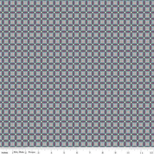 Juju's Petals Mosaic Teal Cotton 43"/44" Fabric Per Yard - Choice FabricsC16614-TEAL