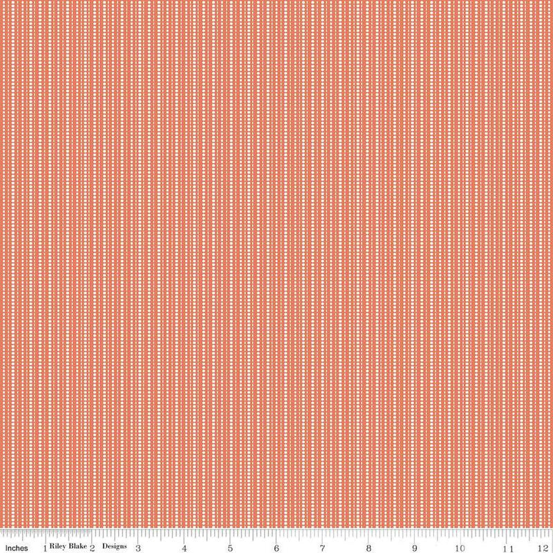Juju's Petals Stripes Orange Cotton 43"/44" Fabric Per Yard - Choice FabricsC16615-ORANGE