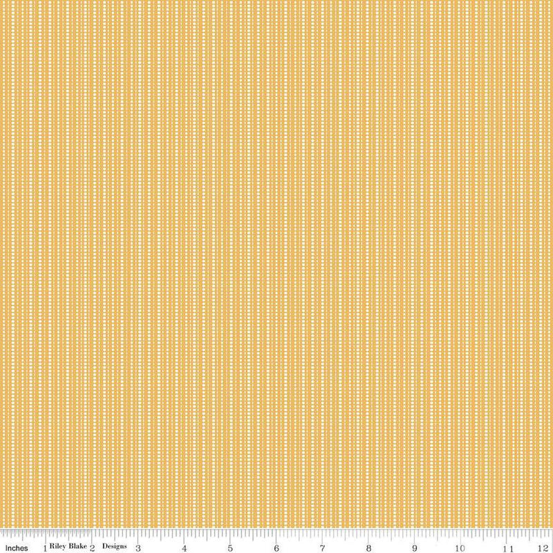 Juju's Petals Stripes Yellow Cotton 43"/44" Fabric Per Yard - Choice FabricsC16615-YELLOW