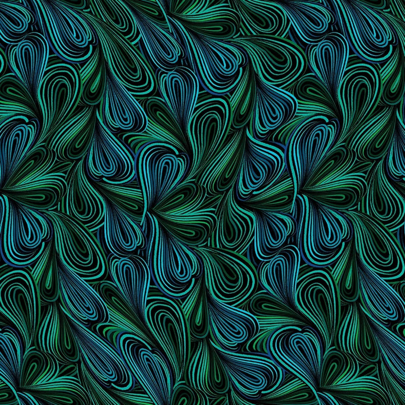 Green Multi Color Flow Cotton Wideback Fabric Per Yard - Choice FabricsKAS-14578W-85