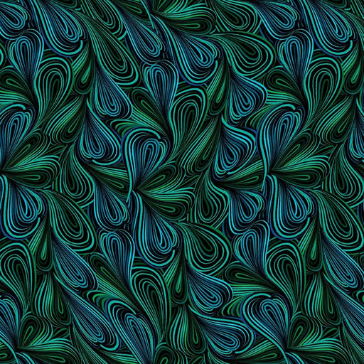 Green Multi Color Flow Cotton Wideback Fabric Per Yard - Choice FabricsKAS-14578W-85