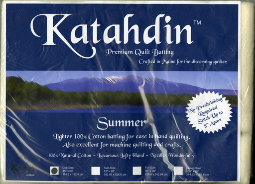 Katahdin Premium 100% Cotton Batting - Summer 3oz - 45in x 60in - Choice FabricsCDS-390B-WHT