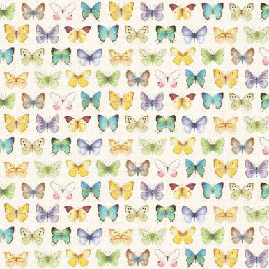Large Butterflies - Multi Fluttering Florals Cotton 43"/44" Fabric Per Yard - Choice FabricsHEG2171-74