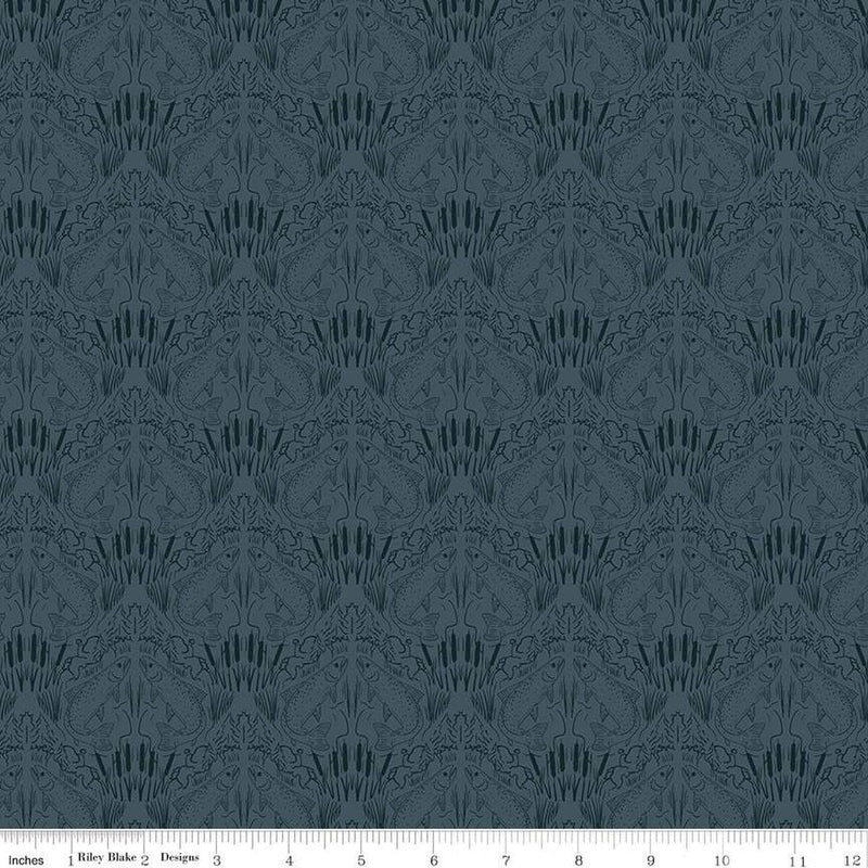 Let's Wander First Catch Blue Cotton 43"/44" Fabric Per Yard - Choice FabricsC16882­-BLUE