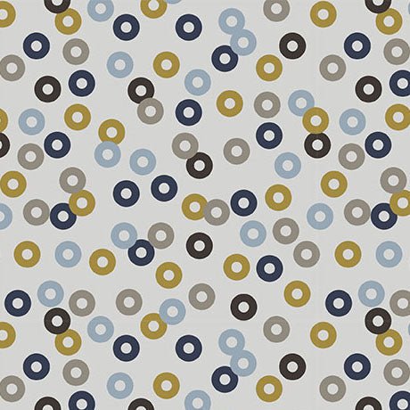 Light Gray Modern Refinement Circle Geo Toss Cotton 43"/44" Fabric Per Yard - Choice Fabrics2600-31844-K