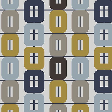Light Gray Modern Refinement Rounded Box Geo Cotton 43"/44" Fabric Per Yard - Choice Fabrics2600-31843-K