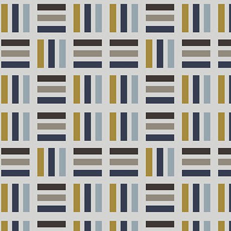 Light Gray Modern Refinement Striped Squares Cotton 43"/44" Fabric Per Yard - Choice Fabrics2600-31841-K