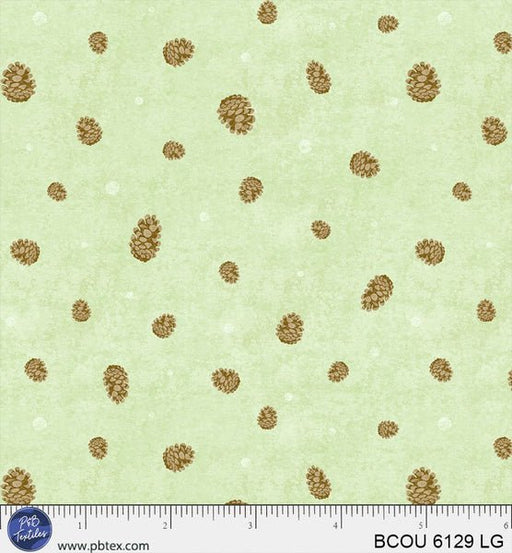 Light Green Pinecones Bigfoot Country BCOU-6129-LG Cotton 44/45 Fabric Per Yard - Choice FabricsBCOU-6129-LG