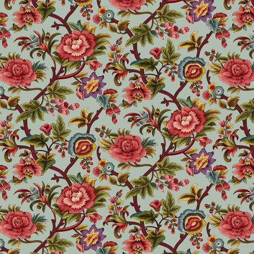 Light Teal Heligan Vine Lost Gardens of Heligan Cotton 43"/44" Fabric Per Yard - Choice FabricsHEG-3590-17