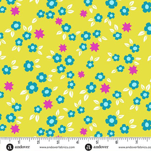 Limeaid Starry Blooms Color Pop Playground Cotton 44"/45" Fabric Per Yard - Choice FabricsA-1694-Y