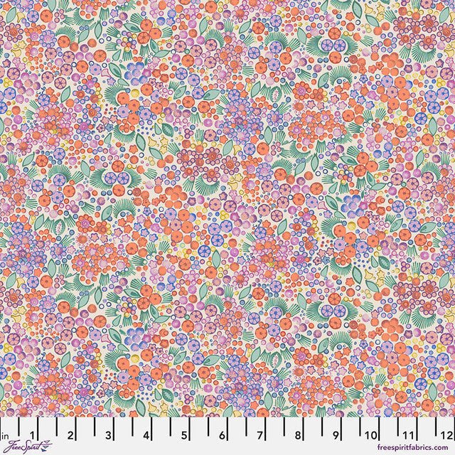 Little Meadow Coral Flourish And Bloom 44"/45" Cotton Fabric Per Yard - Choice FabricsPWHP007.CORAL