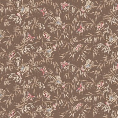 Birds and Butterflies Brown Meadow Blush 43"/44" Cotton Fabric Per Yard - Choice FabricsMAS11134-A