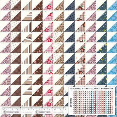 Made Easy Triangle Stripe Cheater Ivory 44"/45" Fabric per Yard - Choice Fabrics53030D-1