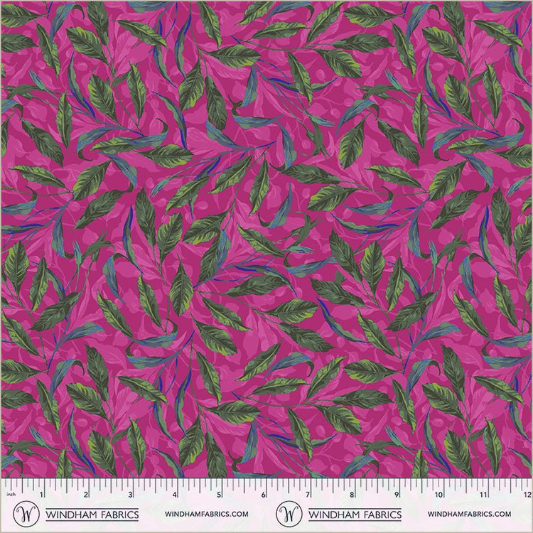 Magenta Greenery Midnight Blooms Cotton 44"/45" Fabric Per Yard - Choice Fabrics55073-4