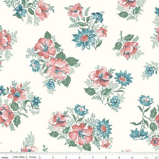 Mary Catherine Floral Cloud Cotton Wideback Fabric per yard - Choice FabricsWB16710-CLOUD