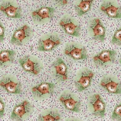 Matcha Fox & Meadow Valley View Cotton 43"/44" Fabric Per Yard - Choice FabricsHEG-2254-64