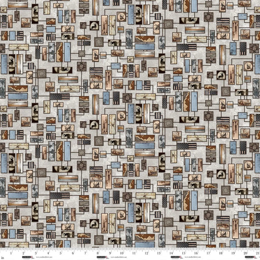 Mist Wood Burn Art Wall Out of the Woodwork Cotton 44"/45" Fabric Per Yard - Choice Fabrics8562-19