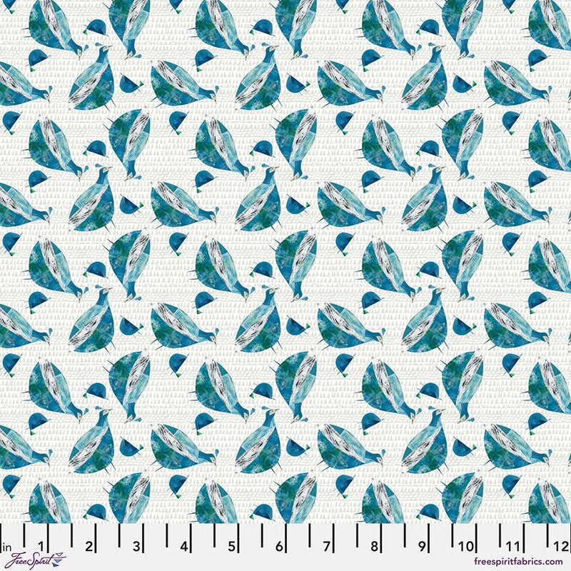 Mother and Chick Aqua Cotton 44"/45" Fabric Per Yard - Choice FabricsPWCY014.AQUA
