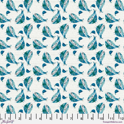 Mother and Chick Aqua Cotton 44"/45" Fabric Per Yard - Choice FabricsPWCY014.AQUA