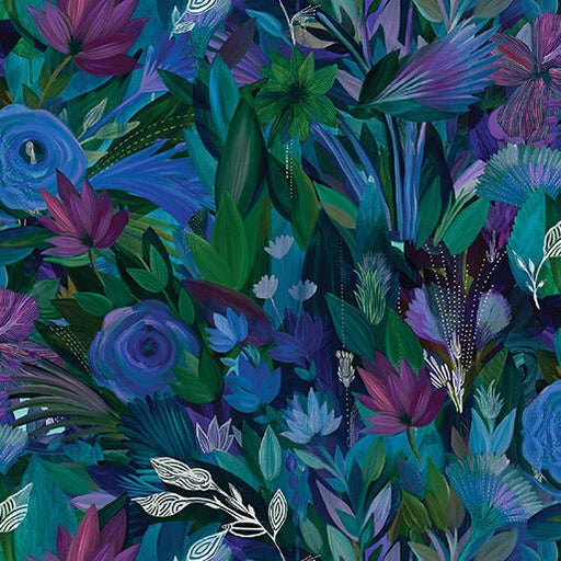 Multi Feathered Floral Cotton 44"/45" Fabric Per Yard - Choice Fabrics16573-99
