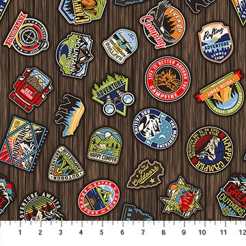 Multi Plethora of Patches Camping Therapy Cotton 44"/45" Fabric Per Yard - Choice Fabrics10625-35