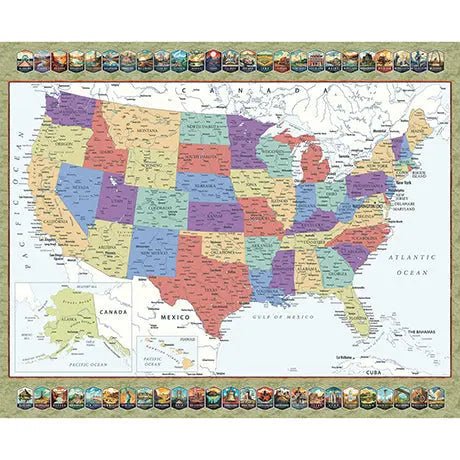 Multi QT US MAP Where Are You From Cotton 44"/45" Fabric Per Yard - Choice Fabrics2600-31511-X