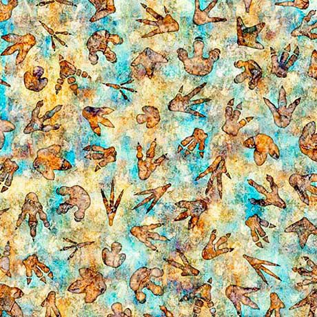 Multi Savage Kingdom Dino Tracks Cotton 44"/45" Fabric Per Yard - Choice Fabrics2600-31738-X