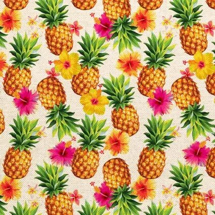 Multi Tropicana Pineapple Toss Canvas Wideback Fabric Per Yard - Choice FabricsPSF-360-24347