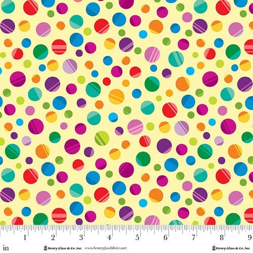 My Very Silly Monster's ABCs Yellow Multi Dots Cotton 44"/45" Fabric Per Yard - Choice FabricsQ-3540-33