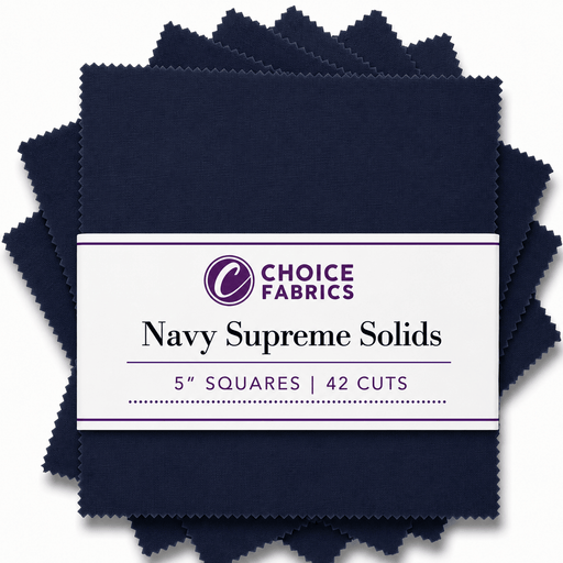 Supreme Solids - 5x5 Charm Pack - Navy (42 Squares) - Choice FabricsNAVY-5X5