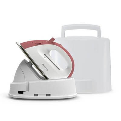 Panasonic Compact Cordless Steam Iron with Charging Station and Carry Case - Red - Choice FabricsNIQL300R