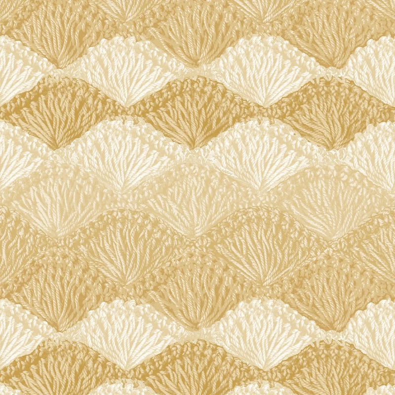 Natural Crochet Tan Shell Stitch Cotton Wideback Fabric Per Yard - Choice Fabrics1937-44