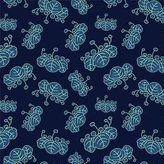 Blue Straw Sacred Leaf Cotton 43"/44" Fabric Per Yard - Choice FabricsDCX12664-NAVY-D