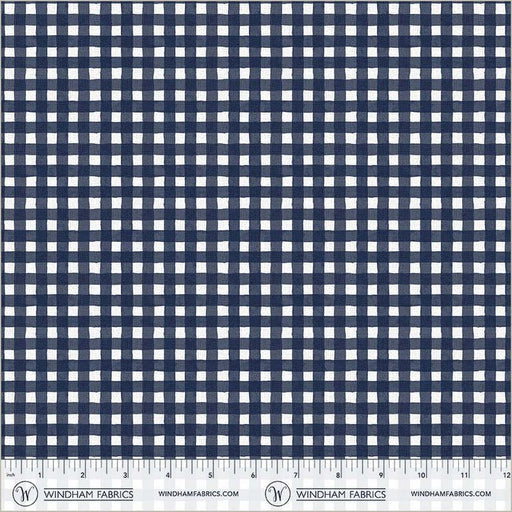 Navy Painted Gingham 44"/45" Cotton Fabric Per yard - Choice Fabrics55142-2