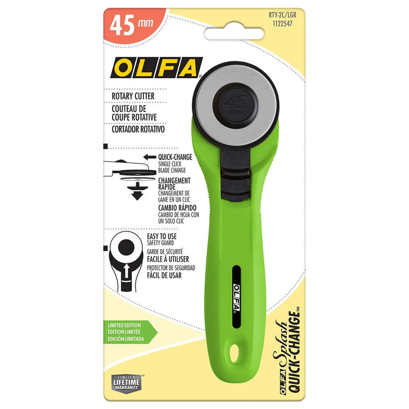 OLFA 45mm Quick - Change Rotary Cutter Lime - Choice FabricsCDS-RTY2CLGR